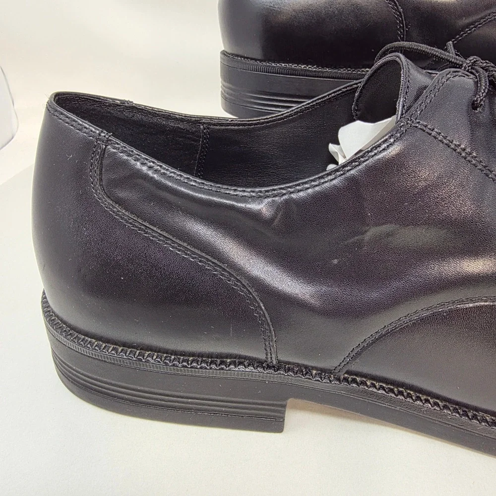 Hush Puppies Oxford Mens 13 M 15175 Black Leather Cap Toe Dress Shoes Excellent